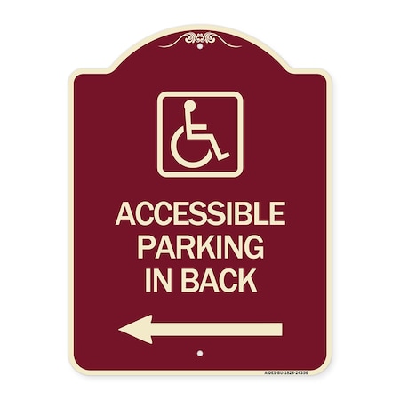 Signmission Accessible Parking on Left Arrow W/ Graphic Heavy-Gauge Aluminum Sign, 24" x 18", BU-1824-24356 A-DES-BU-1824-24356
